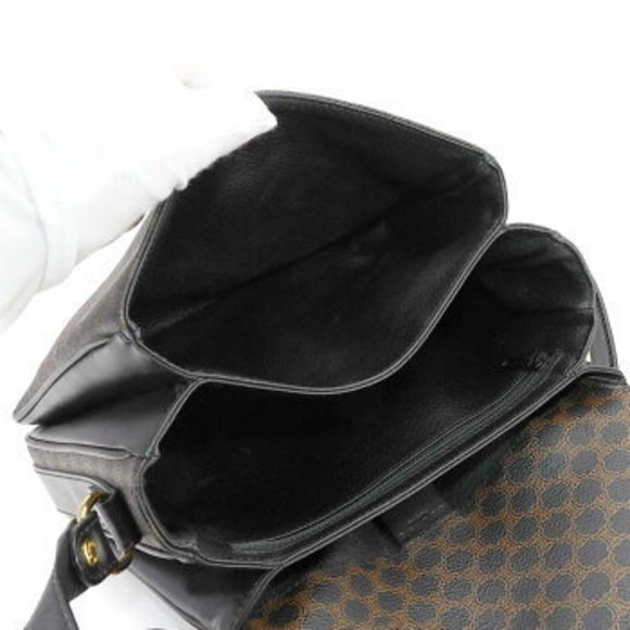 Celine Macadam Shoulder Bag Leather Black Brown - Picture 8 of 9